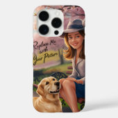 Coques Case-Mate iPhone Portrait de femme avec son chien sur un banc de pa (Verso)