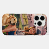 Coques Case-Mate iPhone Portrait de femme avec son chien sur un banc de pa (Verso (horizontal))