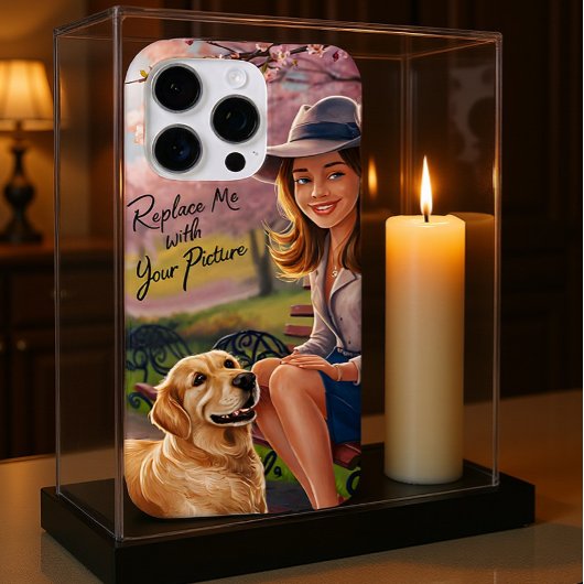 Coques Case-Mate iPhone Portrait de femme avec son chien sur un banc de pa