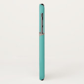 Coques Case-Mate iPhone Portrait de Giraffe sur nom personnalisé Turquoise (Dos/Gauche)