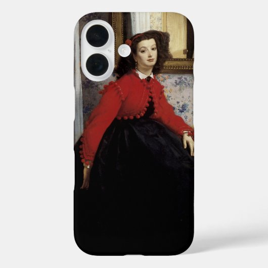 Coques Case-Mate iPhone Portrait de Jeune Femme en Veste Rouge (Verso)