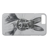 Coques Case-Mate iPhone Portrait de lapin en costume (Dos (Horizontal))