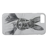 Coques Case-Mate iPhone Portrait de lapin en costume (Dos (Horizontal))