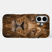 Coques Case-Mate iPhone Portrait de lion géométrique (Verso (horizontal))