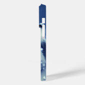 Coques Case-Mate iPhone Portrait de loup blanc et gris monogramme (Verso / Gauche)