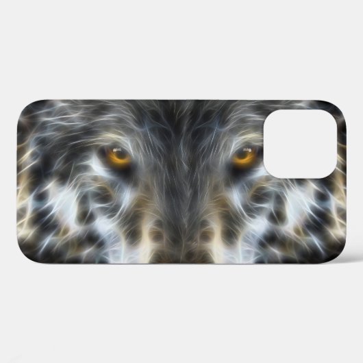 Coques Case-Mate iPhone Portrait de loup inspirant à l'aérographe (Verso (horizontal))