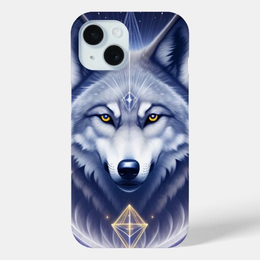 Coques Case-Mate iPhone Portrait de Loup Mystique Art (Verso)