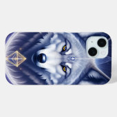Coques Case-Mate iPhone Portrait de Loup Mystique Art (Verso (horizontal))