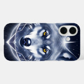 Coques Case-Mate iPhone Portrait de Loup Mystique Art (Verso (horizontal))