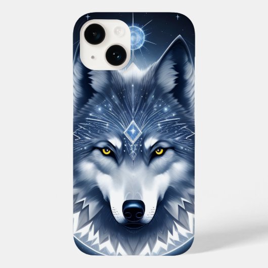 Coques Case-Mate iPhone Portrait de Loup Mystique Art (Verso)