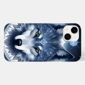 Coques Case-Mate iPhone Portrait de Loup Mystique Art (Verso (horizontal))