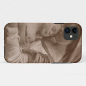 Coques Case-Mate iPhone Portrait de mère et d'enfant (photo de sépia) (Dos (Horizontal))