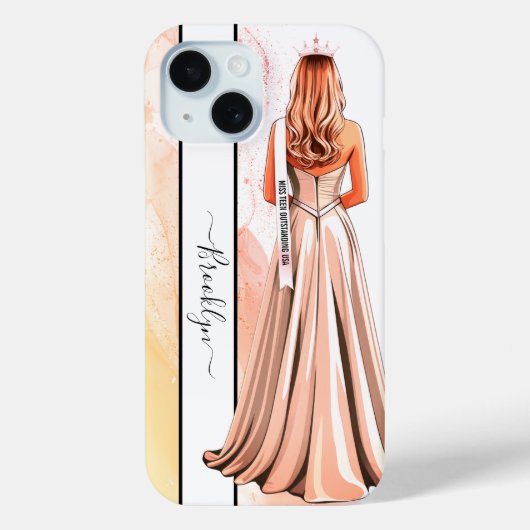 Coques Case-Mate iPhone Portrait de rêve orangé de blonde pageant (Verso)