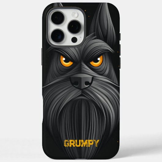 Coques Case-Mate iPhone Portrait de Schnauzer noir (Verso)