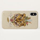 Coques Case-Mate iPhone Portrait de style de Boho de tigre (Dos (Horizontal))