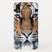 Coques Case-Mate iPhone Portrait de tigre en style Presse Graphique (Dos)