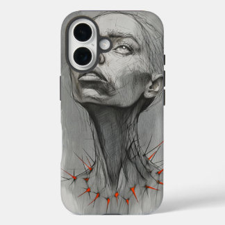 Coques iPhone 16 portrait émotionnel avec épine 
