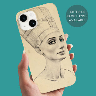 Coque Pour iPhone 14 Portrait Néfertiti dessin Ancienne Egypte papyrus