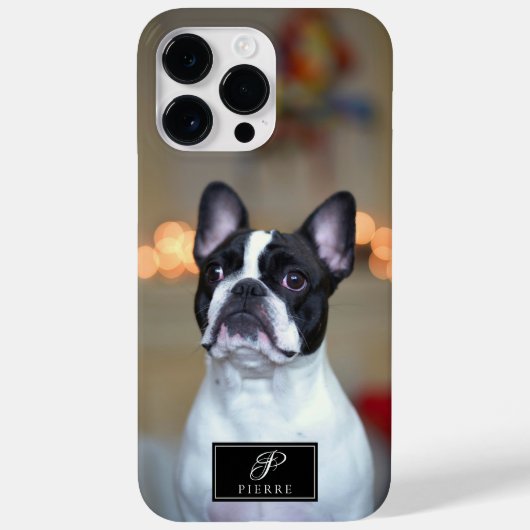 Coques Case-Mate iPhone Portrait personnalisé Portrait élégant Monogramme  (Verso)