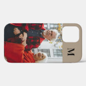Coques Case-Mate iPhone Portrait simple Monogramme Photo Beige Brown (Verso (horizontal))