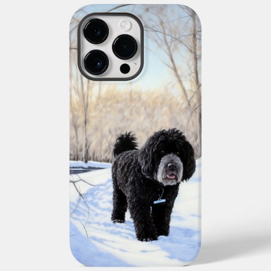 Coques Case-Mate iPhone Portugais Water Dog Laisser neiger Noël (Verso)