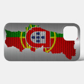 Coques Case-Mate iPhone Portugal Drapeau et carte Acier Trou métallique (Verso (horizontal))