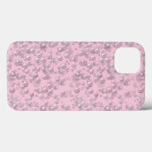 Coques Case-Mate iPhone Poseurs de perles rose-blanc sur velours rose (Verso (horizontal))