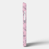 Coques Case-Mate iPhone Poseurs de perles rose-blanc sur velours rose (Verso / Gauche)