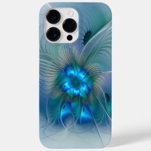 Coque Pour Pour iPhone 14 Pro Max Position, Abstrait bleu turquoise fractal