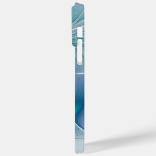 Coques Case-Mate iPhone Position, Abstrait bleu turquoise fractal (Verso / Gauche)