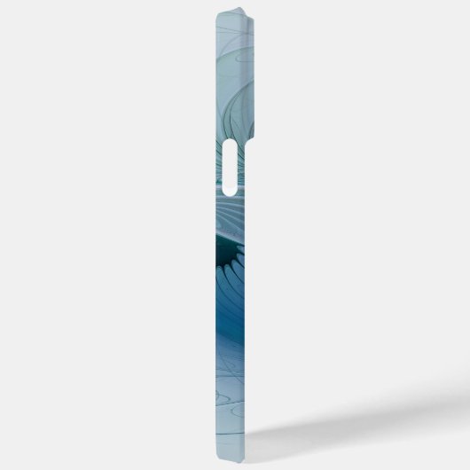 Coques Case-Mate iPhone Position, Abstrait bleu turquoise fractal (Verso / Droite)