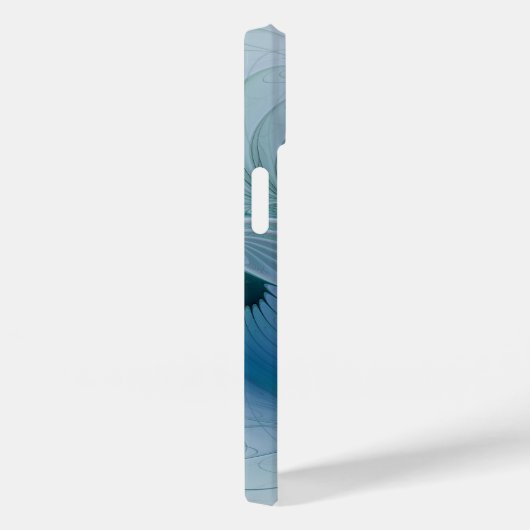 Coques Case-Mate iPhone Position, Abstrait bleu turquoise fractal (Verso / Droite)