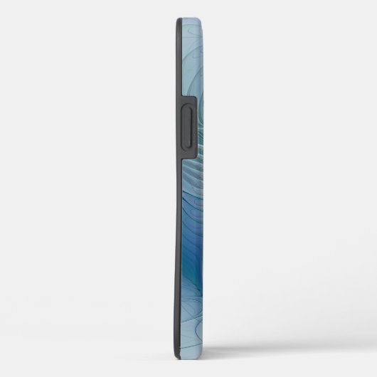 Coques Case-Mate iPhone Position, Abstrait bleu turquoise fractal (Verso / Droite)