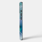 Coques Case-Mate iPhone Position, Abstrait bleu turquoise fractal (Verso / Gauche)