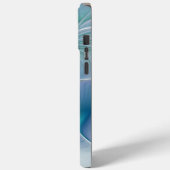 Coques Case-Mate iPhone Position, Abstrait bleu turquoise fractal (Verso / Gauche)