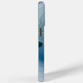 Coques Case-Mate iPhone Position, Abstrait bleu turquoise fractal (Verso / Droite)