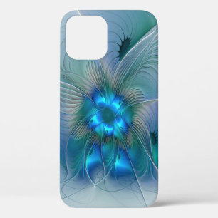Case-Mate iPhone Case Position, Abstrait bleu turquoise fractal