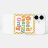 Coques Case-Mate iPhone Positive "Good Energy Only" Checkered Frame (Verso (horizontal))