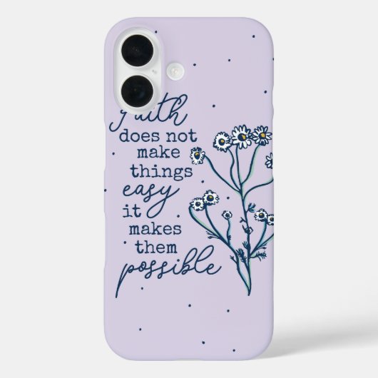 Coques Case-Mate iPhone Possible avec foi - Citation chamomile (Verso)
