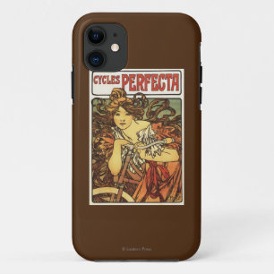 Coque iPhone 11 Poste publicitaire féminine à vélo Perfecta