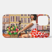 Coques Case-Mate iPhone Poster d'Amsterdam : Pin-Up Girl Cycling. (Verso (horizontal))