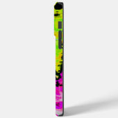 Coques Case-Mate iPhone Poster d'art Abstrait Neon Glitch Imprimer (Verso / Gauche)