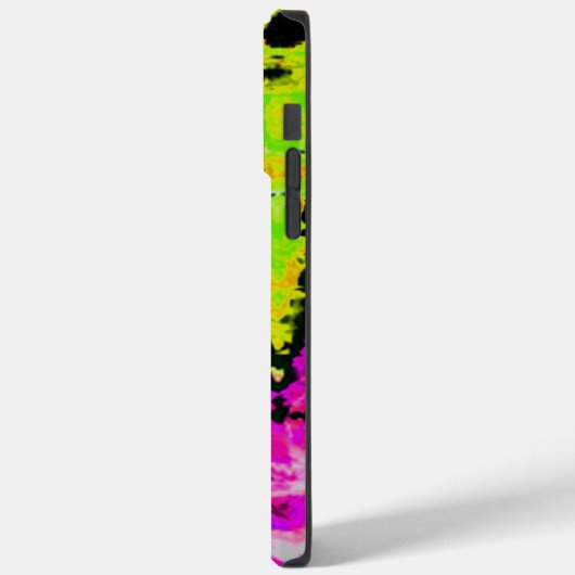 Coques Case-Mate iPhone Poster d'art Abstrait Neon Glitch Imprimer (Verso / Gauche)