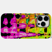 Coques Case-Mate iPhone Poster d'art Abstrait Neon Glitch Imprimer (Verso (horizontal))