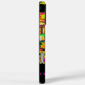 Coques Case-Mate iPhone Poster d'art Abstrait Neon Glitch Imprimer (Verso / Droite)