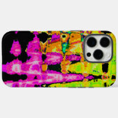 Coques Case-Mate iPhone Poster d'art Abstrait Neon Glitch Imprimer (Verso (horizontal))