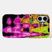 Coques Case-Mate iPhone Poster d'art Abstrait Neon Glitch Imprimer (Verso (horizontal))