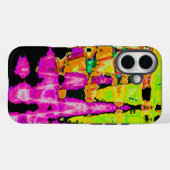 Coques Case-Mate iPhone Poster d'art Abstrait Neon Glitch Imprimer (Verso (horizontal))