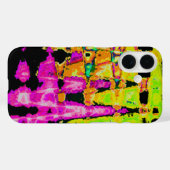 Coques Case-Mate iPhone Poster d'art Abstrait Neon Glitch Imprimer (Verso (horizontal))
