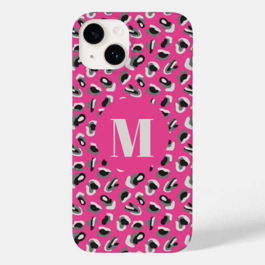 Coques Case-Mate iPhone Poster de animal Abstrait rose chaud (Verso)